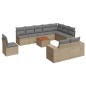 vidaXL Set de sofás de jardín 11pzas con cojines ratán sintético beige