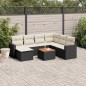 vidaXL Set de sofás de jardín 8 piezas y cojines ratán sintético negro vidaXL Set de sofás de jardín 8 piezas y cojines ratán sintético negro