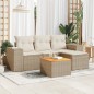 vidaXL Juego de sofás jardín con cojines 5 pzas ratán sintético beige vidaXL Juego de sofás jardín con cojines 5 pzas ratán sintético beige