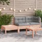 vidaXL Sofá jardín con cojines reposapiés madera maciza abeto Douglas vidaXL Sofá jardín con cojines reposapiés madera maciza abeto Douglas