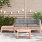 vidaXL Sofá jardín con cojines reposapiés madera maciza abeto Douglas vidaXL Sofá jardín con cojines reposapiés madera maciza abeto Douglas