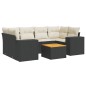 vidaXL Set de comedor de jardín 7 pzas y cojines ratán sintético negro vidaXL Set de comedor de jardín 7 pzas y cojines ratán sintético negro