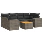 vidaXL Set de sofás de jardín 7 piezas con cojines ratán PE gris vidaXL Set de sofás de jardín 7 piezas con cojines ratán PE gris