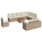 vidaXL Set de sofás de jardín 11pzas con cojines ratán sintético beige vidaXL Set de sofás de jardín 11pzas con cojines ratán sintético beige