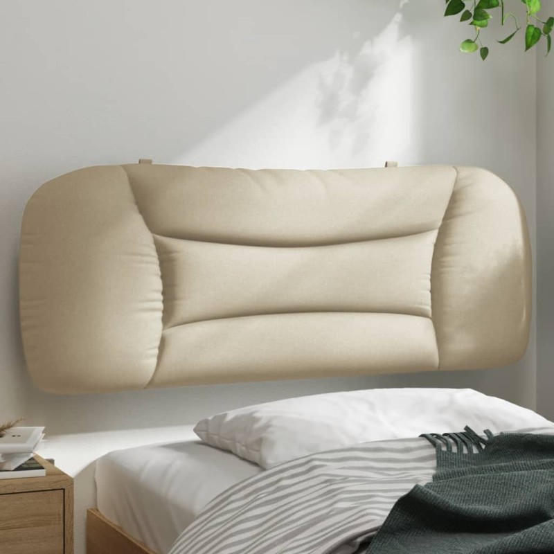 vidaXL Cabecero de cama acolchado tela crema 100 cm vidaXL Cabecero de cama acolchado tela crema 100 cm