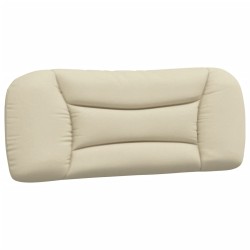 vidaXL Cabecero de cama acolchado tela crema 100 cm