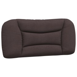 vidaXL Cabecero de cama acolchado tela marrón oscuro 90 cm