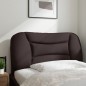 vidaXL Cabecero de cama acolchado tela marrón oscuro 90 cm