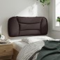 vidaXL Cabecero de cama acolchado tela marrón oscuro 90 cm