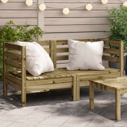 vidaXL Sofás de esquina de jardín 2 uds madera de pino impregnada
