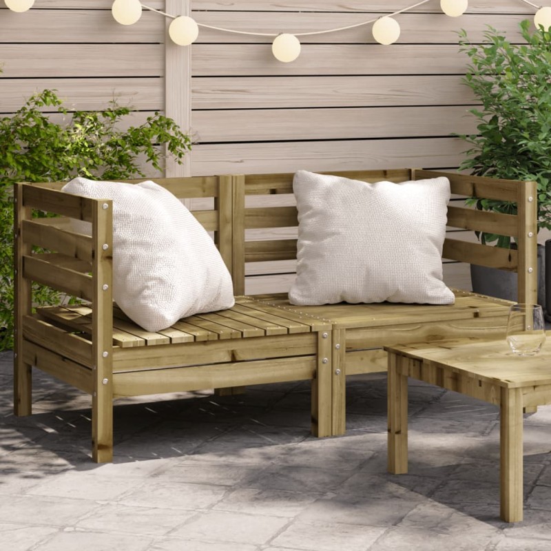 vidaXL Sofás de esquina de jardín 2 uds madera de pino impregnada
