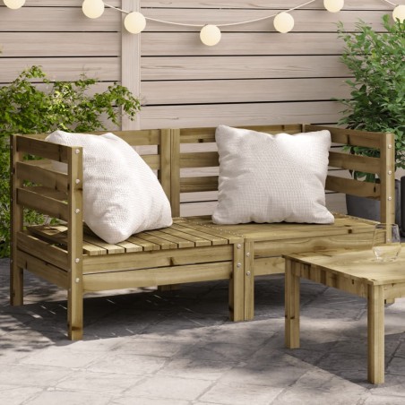 vidaXL Sofás de esquina de jardín 2 uds madera de pino impregnada