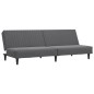 vidaXL Sofá cama de 2 plazas terciopelo gris oscuro vidaXL Sofá cama de 2 plazas terciopelo gris oscuro