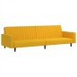 vidaXL Sofá cama de 2 plazas terciopelo amarillo vidaXL Sofá cama de 2 plazas terciopelo amarillo