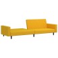 vidaXL Sofá cama de 2 plazas terciopelo amarillo vidaXL Sofá cama de 2 plazas terciopelo amarillo
