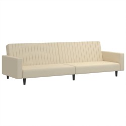vidaXL Sofá cama de 2 plazas terciopelo color crema
