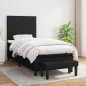 vidaXL Cama box spring con colchón tela negro 80x200 cm vidaXL Cama box spring con colchón tela negro 80x200 cm