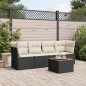 vidaXL Set de muebles de jardín 5 pzas y cojines ratán sintético negro vidaXL Set de muebles de jardín 5 pzas y cojines ratán sintético negro