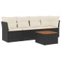vidaXL Set de muebles de jardín 5 pzas y cojines ratán sintético negro vidaXL Set de muebles de jardín 5 pzas y cojines ratán sintético negro