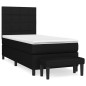 vidaXL Cama box spring con colchón tela negro 80x200 cm vidaXL Cama box spring con colchón tela negro 80x200 cm