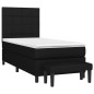 vidaXL Cama box spring con colchón tela negro 80x200 cm vidaXL Cama box spring con colchón tela negro 80x200 cm