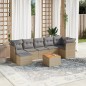 vidaXL Juego de sofás de jardín con cojines beige 8 pzas ratán PE