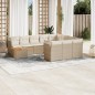 vidaXL Set de sofás de jardín 11pzas con cojines ratán sintético beige vidaXL Set de sofás de jardín 11pzas con cojines ratán sintético beige