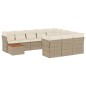 vidaXL Set de sofás de jardín 11pzas con cojines ratán sintético beige vidaXL Set de sofás de jardín 11pzas con cojines ratán sintético beige