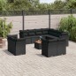 vidaXL Set de sofás de jardín 12 piezas cojines ratán sintético negro vidaXL Set de sofás de jardín 12 piezas cojines ratán sintético negro