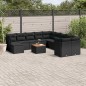 vidaXL Set de sofás de jardín 12 piezas cojines ratán sintético negro vidaXL Set de sofás de jardín 12 piezas cojines ratán sintético negro