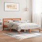 vidaXL Estructura de cama madera maciza pino marrón cera 140x200 cm vidaXL Estructura de cama madera maciza pino marrón cera 140x200 cm