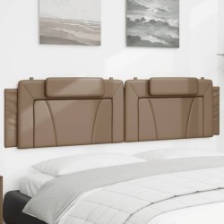 vidaXL Cabecero de cama acolchado cuero sintético capuchino 200 cm