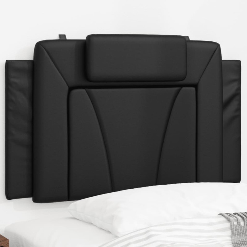 vidaXL Cabecero de cama acolchado cuero sintético negro 80 cm
