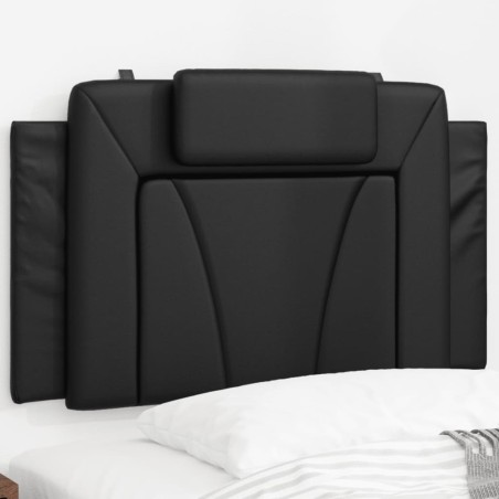 vidaXL Cabecero de cama acolchado cuero sintético negro 80 cm