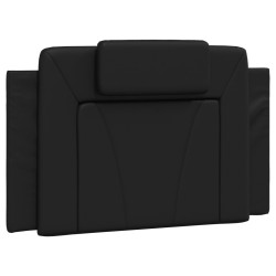 vidaXL Cabecero de cama acolchado cuero sintético negro 80 cm