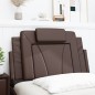 vidaXL Cabecero de cama acolchado cuero sintético marrón 90 cm
