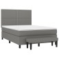 vidaXL Cama box spring con colchón tela gris oscuro 140x200 cm