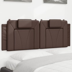 vidaXL Cabecero de cama acolchado cuero sintético marrón 120 cm