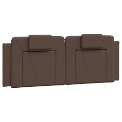 vidaXL Cabecero de cama acolchado cuero sintético marrón 120 cm
