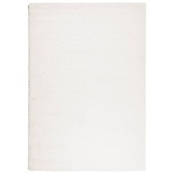 vidaXL Alfombra de pelo largo moderna crema 140x200 cm