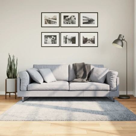 vidaXL Alfombra de pelo largo moderna azul 160x160 cm