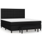 vidaXL Cama box spring con colchón tela negro 180x200 cm