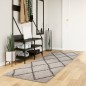 vidaXL Alfombra de pelo largo moderna beige y antracita 80x250 cm vidaXL Alfombra de pelo largo moderna beige y antracita 80x250 cm