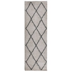vidaXL Alfombra de pelo largo moderna beige y antracita 80x250 cm