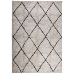 vidaXL Alfombra de pelo largo moderna beige y antracita 160x230 cm