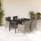 vidaXL Set comedor de jardín 5 pzas cojines ratán sintético gris claro vidaXL Set comedor de jardín 5 pzas cojines ratán sintético gris claro