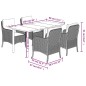 vidaXL Set comedor de jardín 5 pzas cojines ratán sintético gris claro vidaXL Set comedor de jardín 5 pzas cojines ratán sintético gris claro