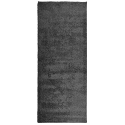 vidaXL Alfombra de pelo largo moderna gris antracita 80x200 cm