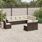 vidaXL Set de sofás de jardín 10 pzas y cojines ratán sintético marrón vidaXL Set de sofás de jardín 10 pzas y cojines ratán sintético marrón