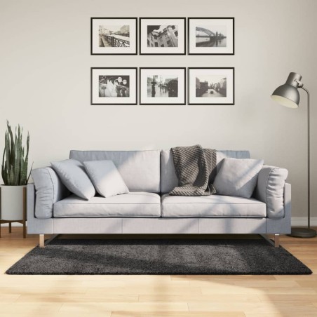 vidaXL Alfombra de pelo largo moderna gris antracita 120x170 cm